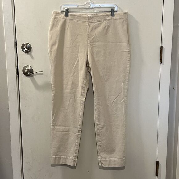 J. Jill Off White Stretch Corduroy Pants Size 14 - Picture 2 of 12
